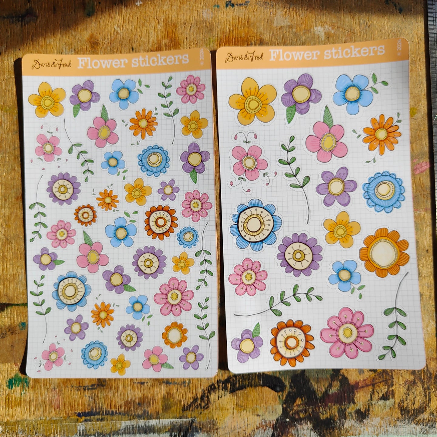 Spring flower stickers