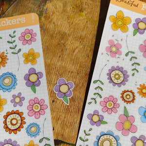 Spring flower stickers